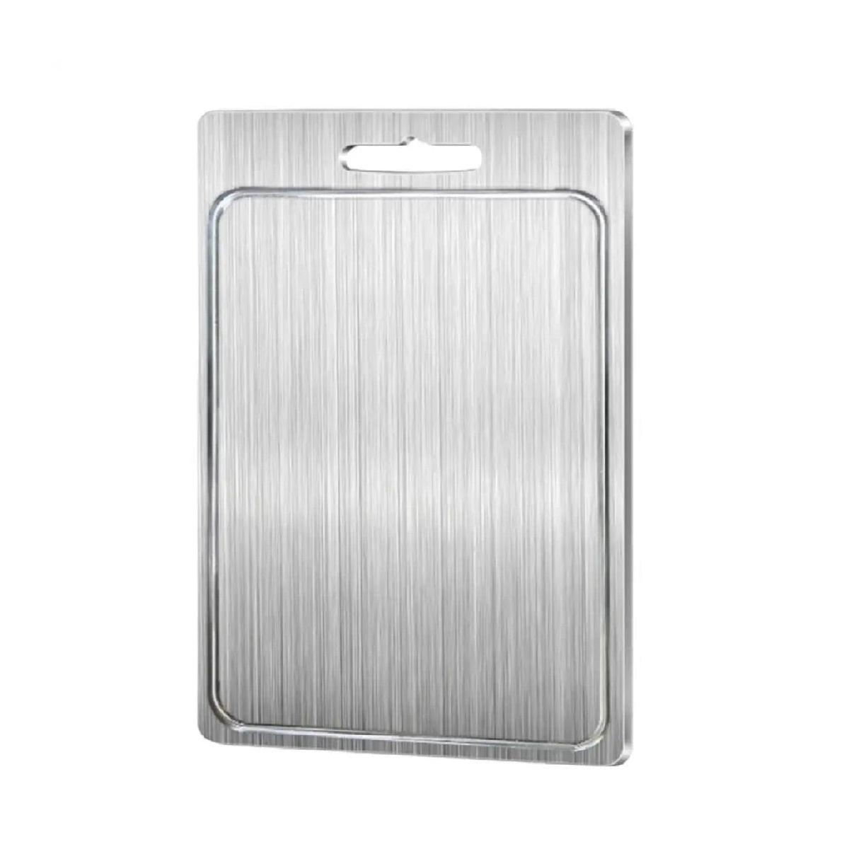 Durable Double-Sided Cutting Board in Stainless Steel and Titanium
