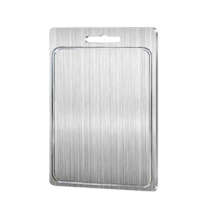 Durable Double-Sided Cutting Board in Stainless Steel and Titanium