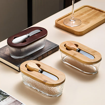 Elegant Glass Butter Dish – Chic Kitchen Storage Solution