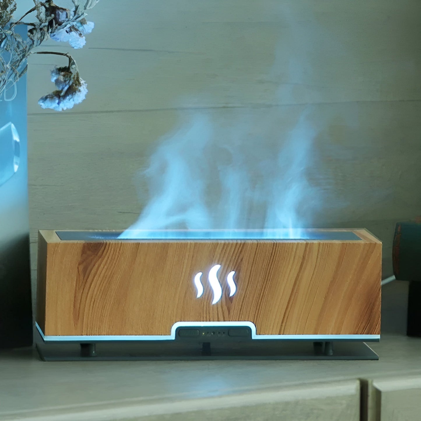 3-in-1 Aroma Humidifier with Flame Light and Atmosphere Mist