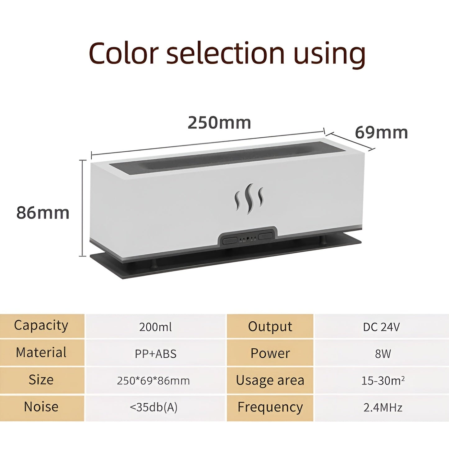 3-in-1 Aroma Humidifier with Flame Light and Atmosphere Mist
