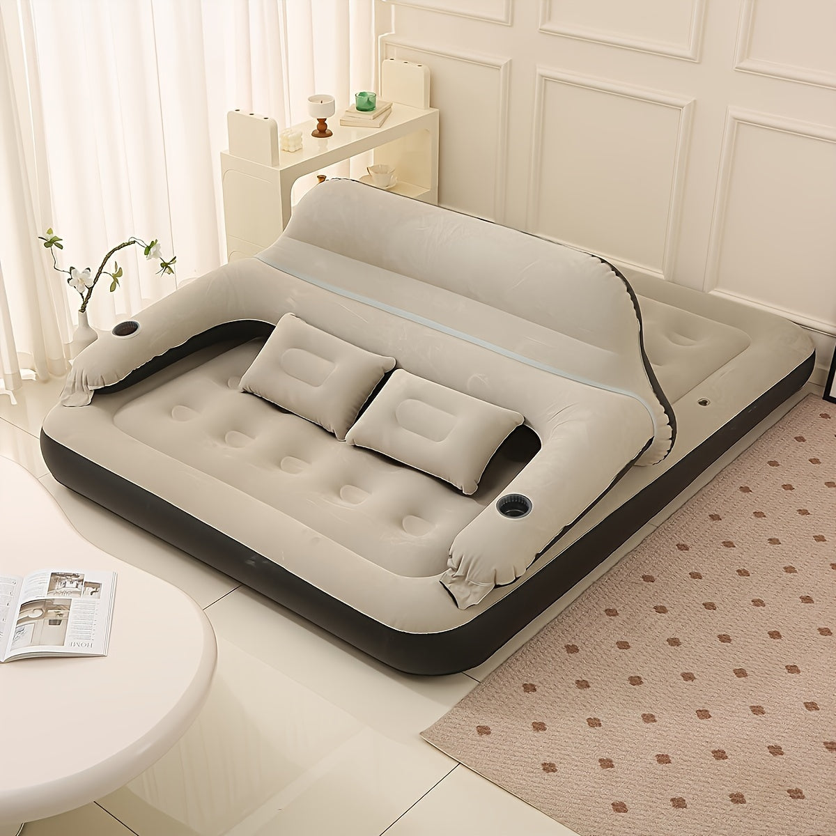 Inflatable Mattress with Integrated Pump – Comfortable Sleep and Back Support