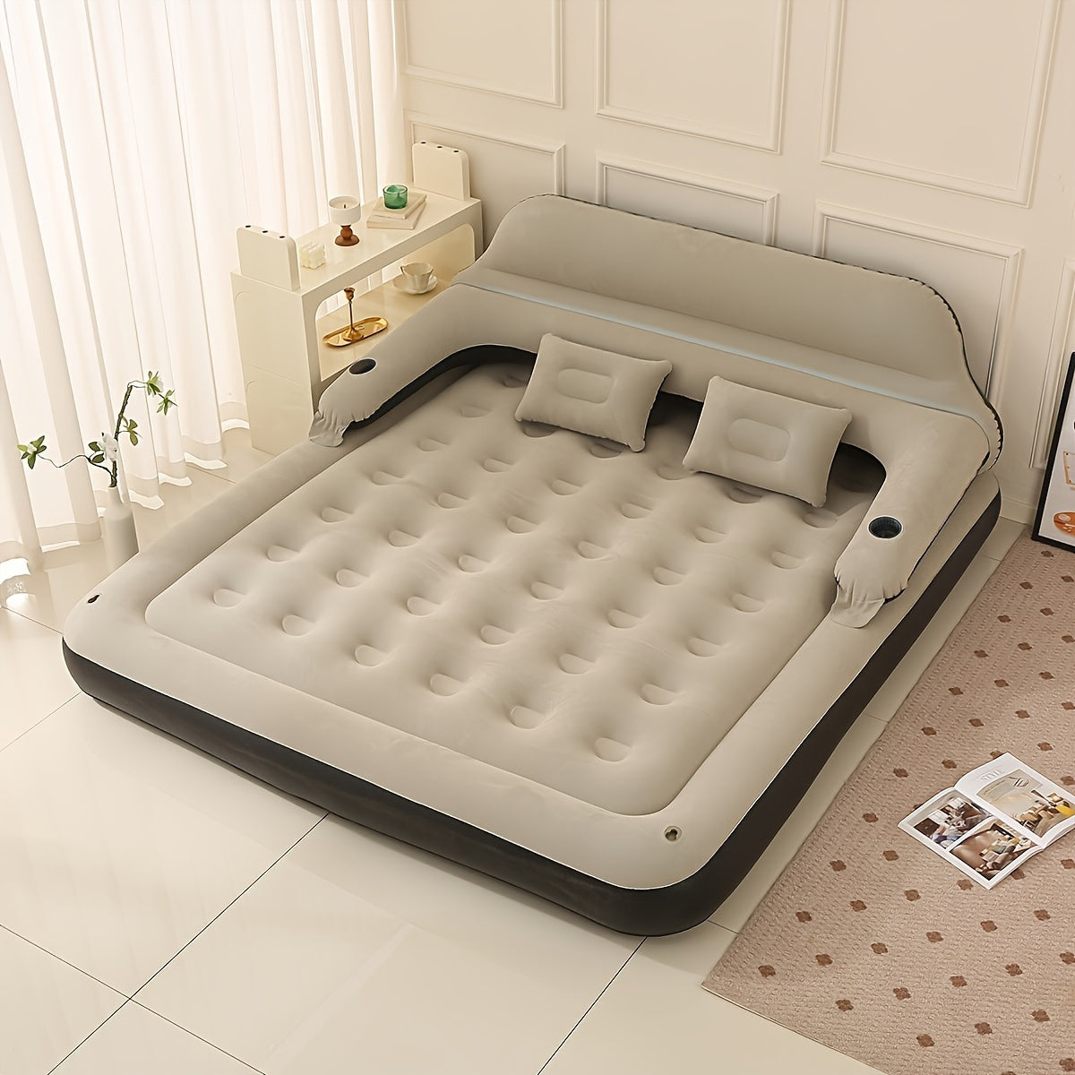 Inflatable Mattress with Integrated Pump – Comfortable Sleep and Back Support