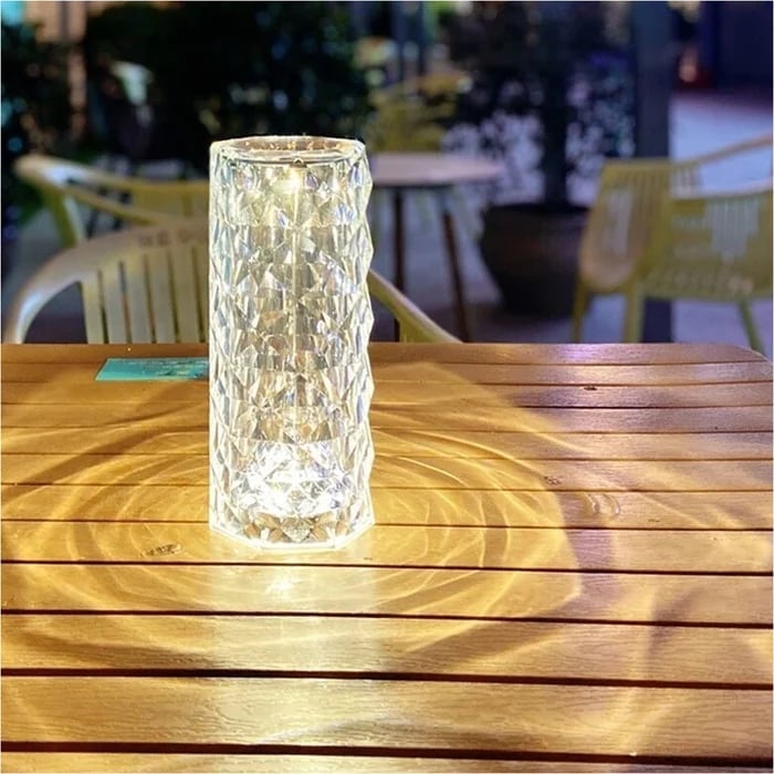 Luminous Crystal Table Lamp | 16-Color Mood Light with Touch Control