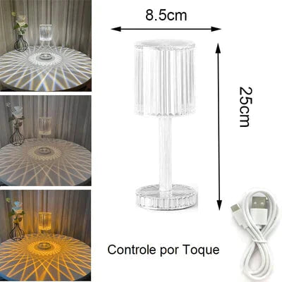 Touch Dimmable LED Table Lamp - Diamond Crystal Design