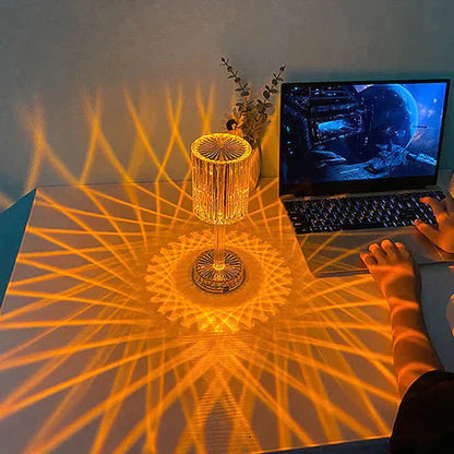 Touch Dimmable LED Table Lamp - Diamond Crystal Design