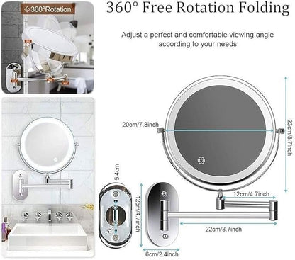 Rechargeable LED Touch Control Magnifying Mirror with LUMIVIEW