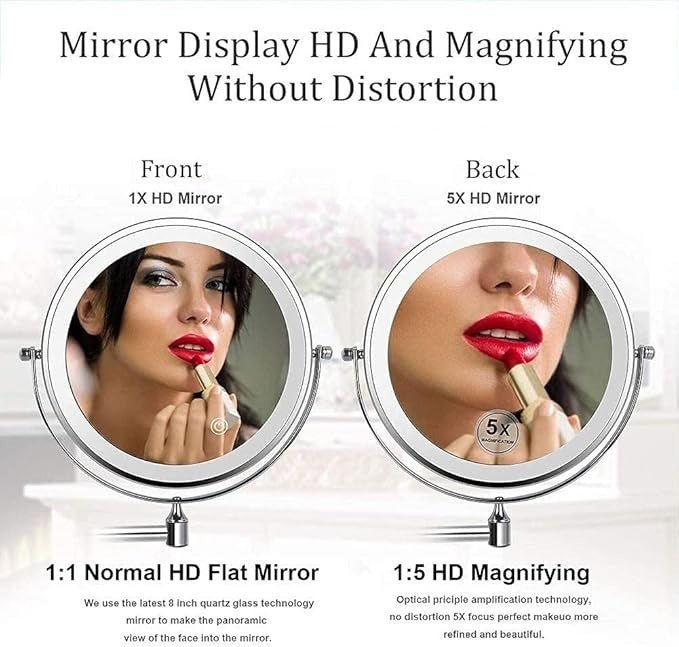 Rechargeable LED Touch Control Magnifying Mirror with LUMIVIEW