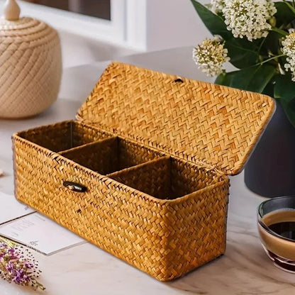 Natural Rattan Storage Organizer – Stylish and Functional Design