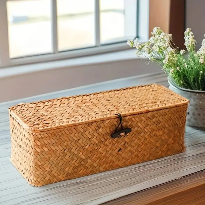 Natural Rattan Storage Organizer – Stylish and Functional Design
