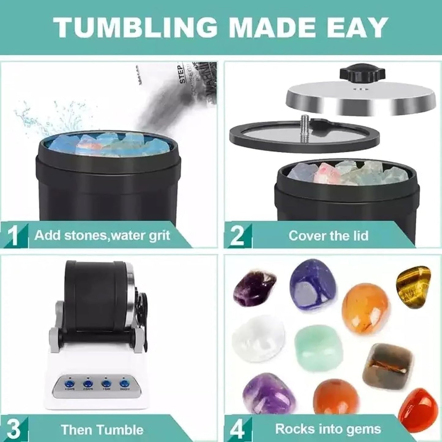 Beginner's Rock Tumbler Kit for Professional Polishing