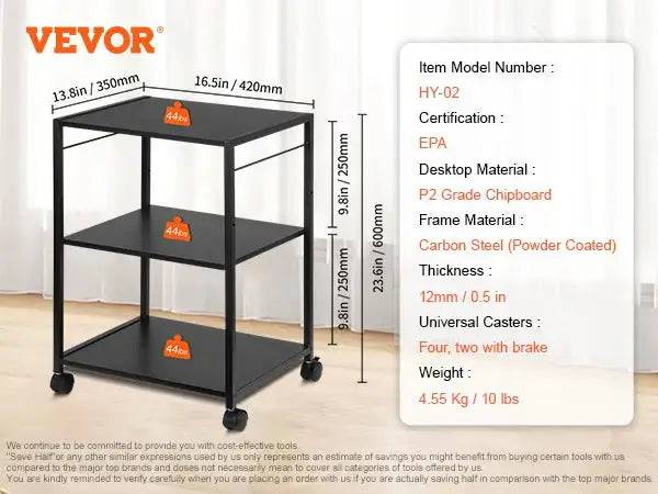 Versatile Mobile Printer Cart with Storage Solutions