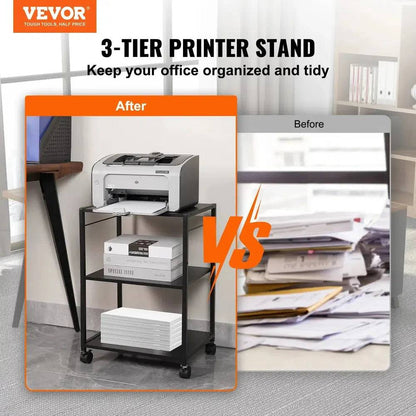 Versatile Mobile Printer Cart with Storage Solutions