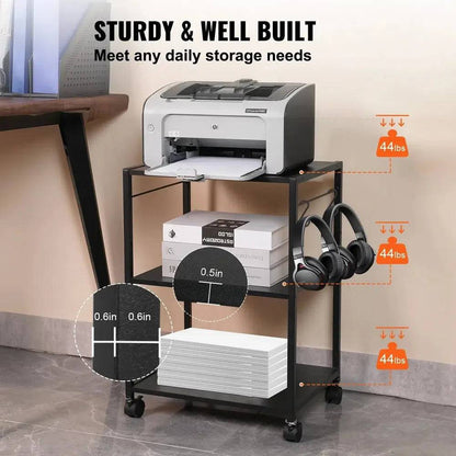 Versatile Mobile Printer Cart with Storage Solutions