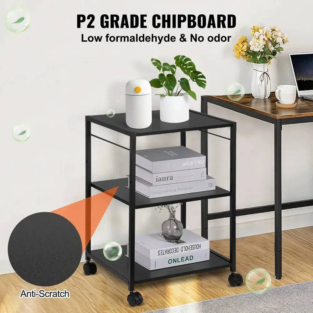 Versatile Mobile Printer Cart with Storage Solutions