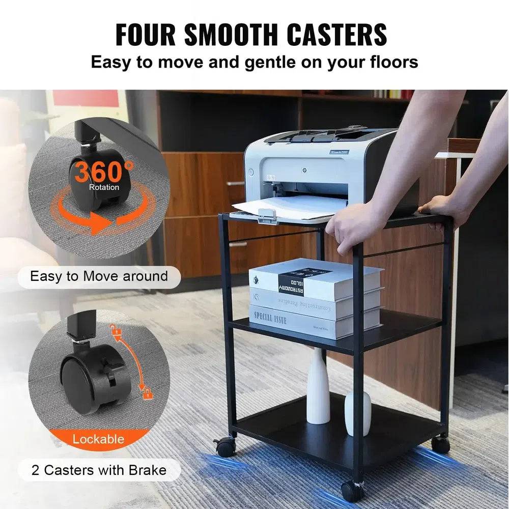 Versatile Mobile Printer Cart with Storage Solutions