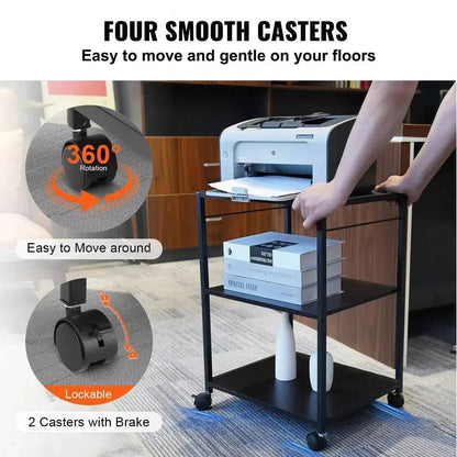 Versatile Mobile Printer Cart with Storage Solutions