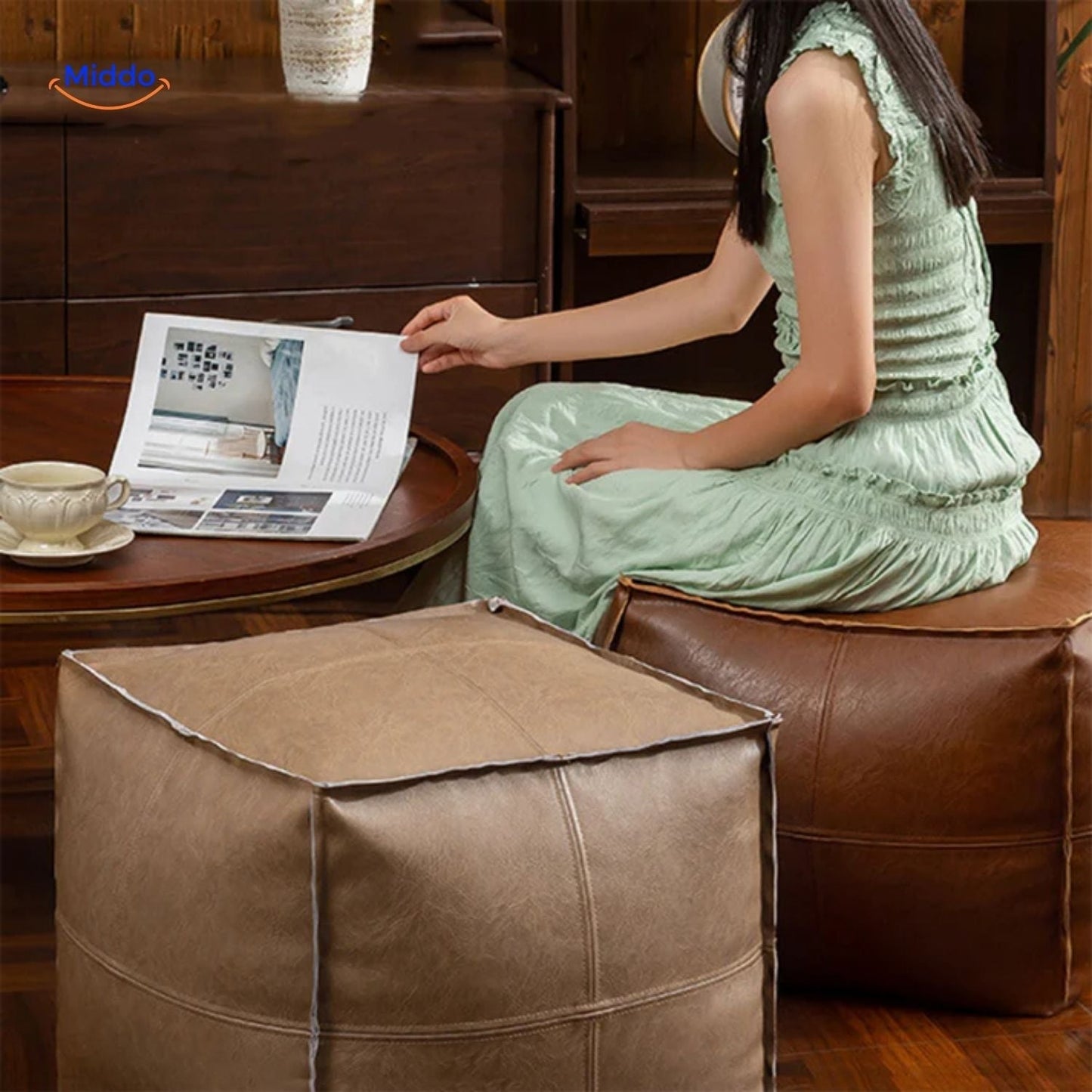Eco-Friendly Tatami Pouf Cushion | Comfortable, Refilling for Optimal Seating