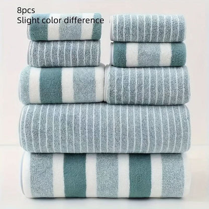 Coral Fleece Towel Set of 8 - Fast-Drying Towels