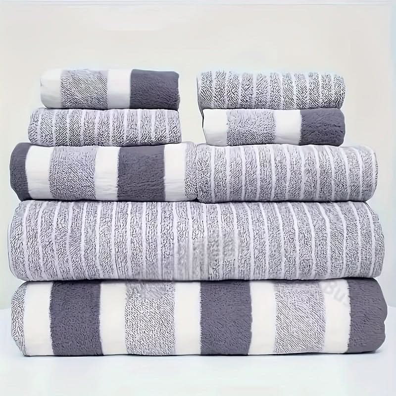 Coral Fleece Towel Set of 8 - Fast-Drying Towels