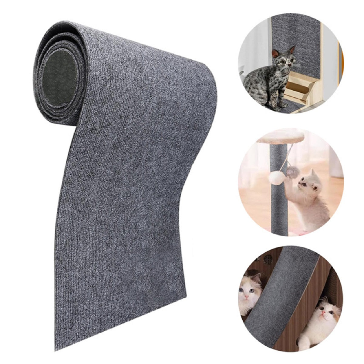 Cat Scratching Mat with Self-Adhesive Backing for Wall Mounting