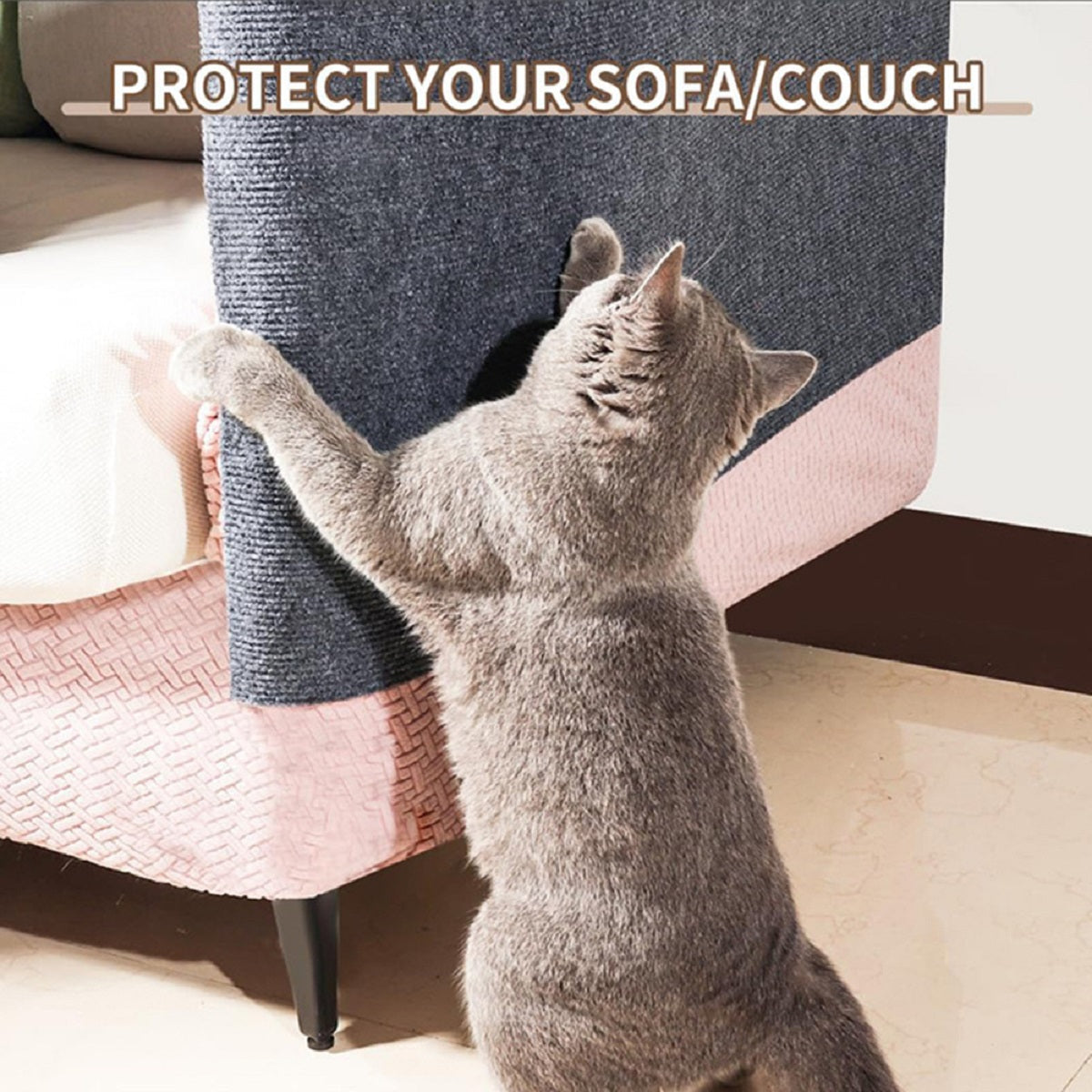 Cat Scratching Mat with Self-Adhesive Backing for Wall Mounting