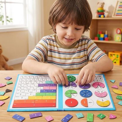 Interactive Fraction Learning Kit with Reusable Workbook and Marker