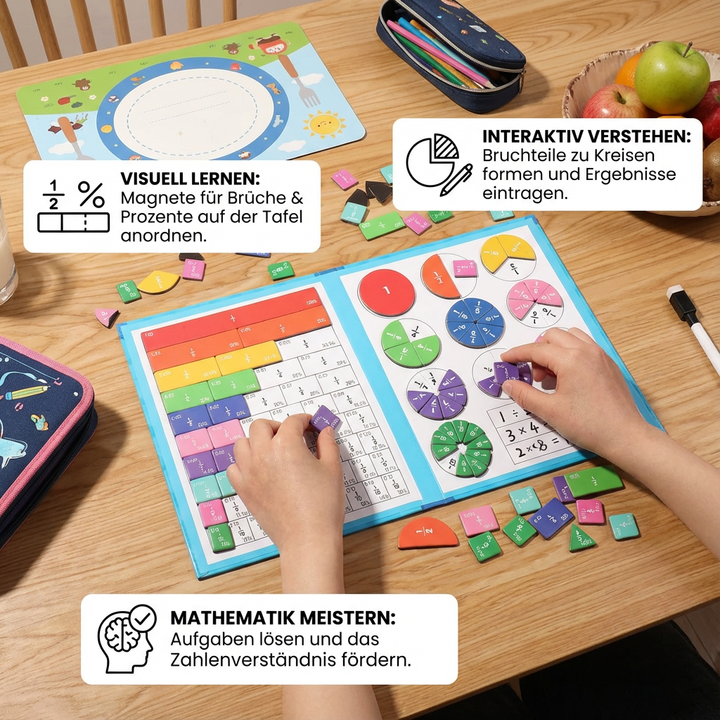Interactive Fraction Learning Kit with Reusable Workbook and Marker