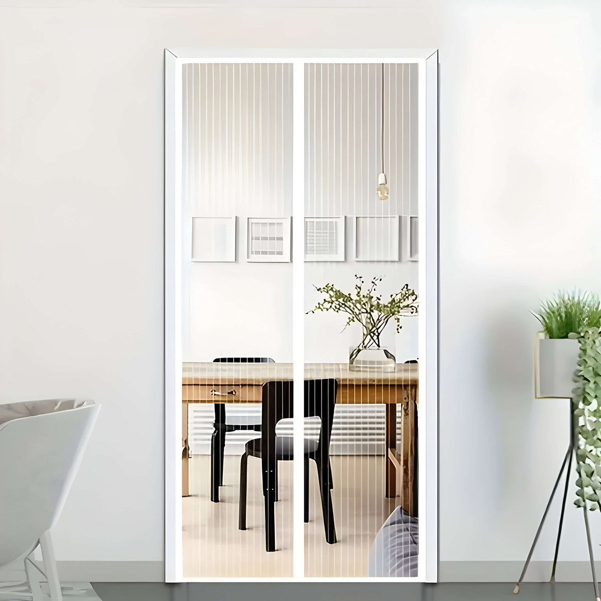 Insect-Blocking Magnetic Entry Screen with Auto-Close Feature