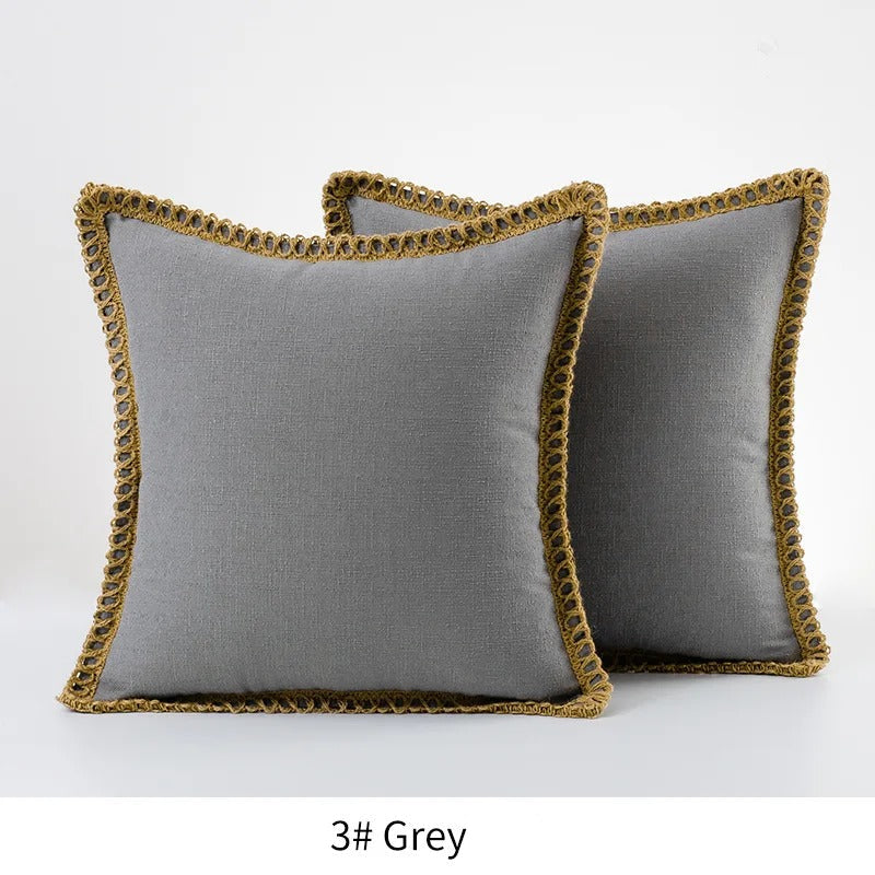 Decorative Pillow Case in Grey and Red for Festive Accents