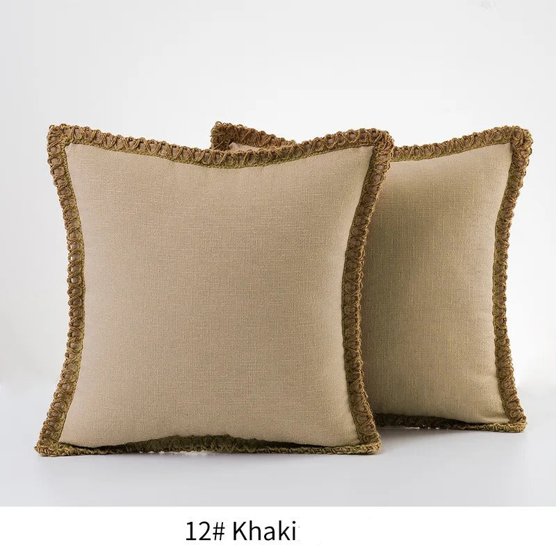 Decorative Pillow Case in Grey and Red for Festive Accents