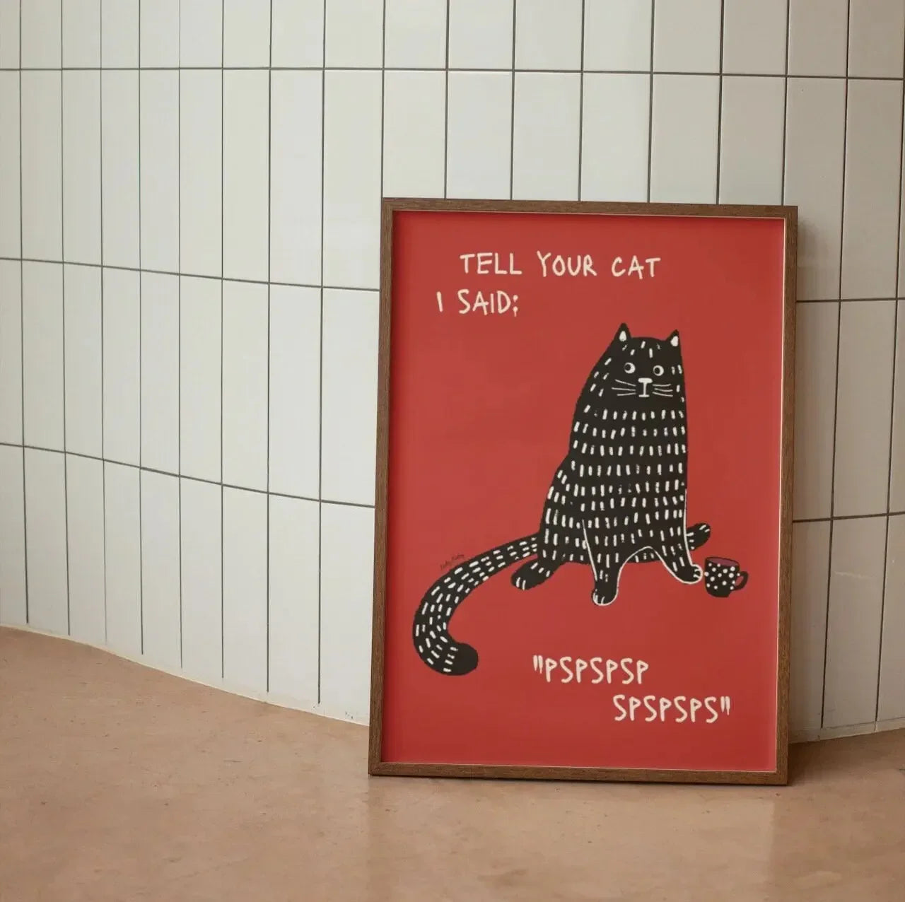 Whimsical Black Cat Artwork for Wall Decoration