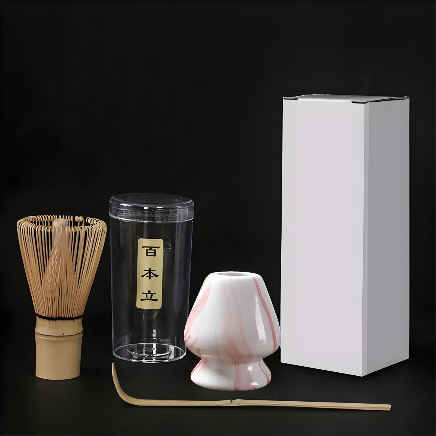 Authentic Japanese Tea Preparation Tools – 3-Piece Bamboo Matcha Whisk Set with Stand and Teaspoons