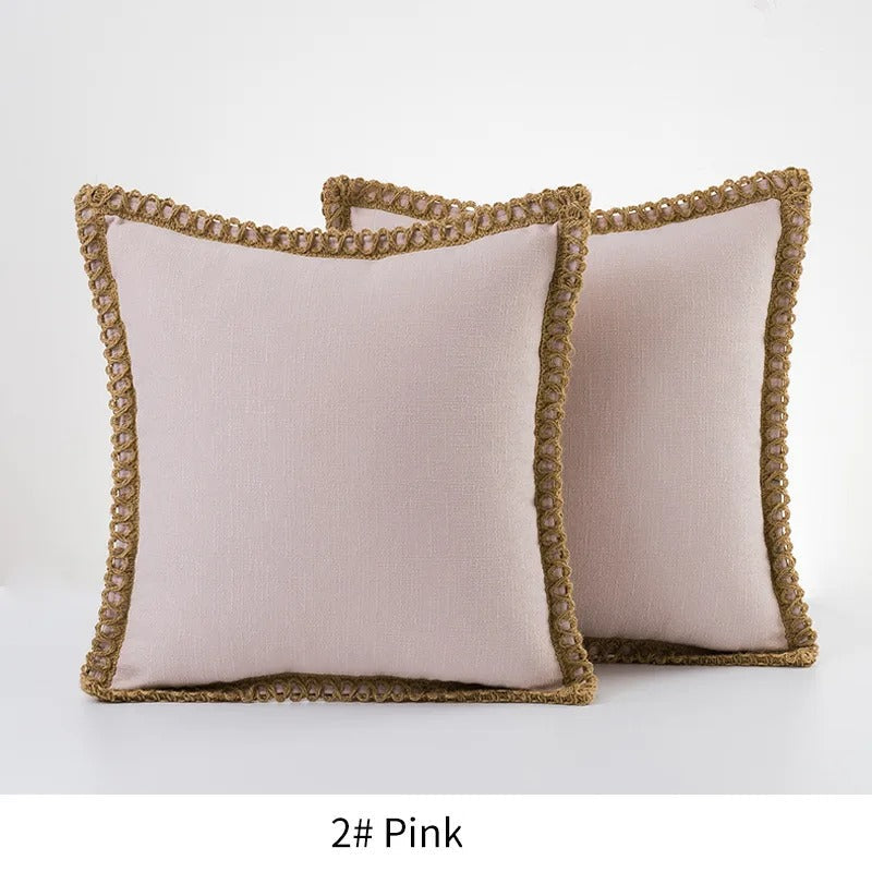 Decorative Pillow Case in Grey and Red for Festive Accents