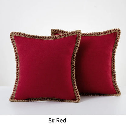 Decorative Pillow Case in Grey and Red for Festive Accents