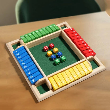 Shut the Box Family Folding Game for 4 Players Set