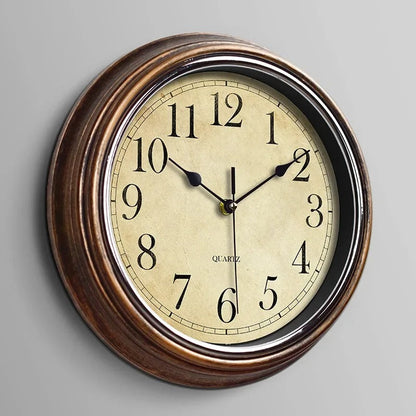 Classic Wooden Wall Clock with Silent Mechanism