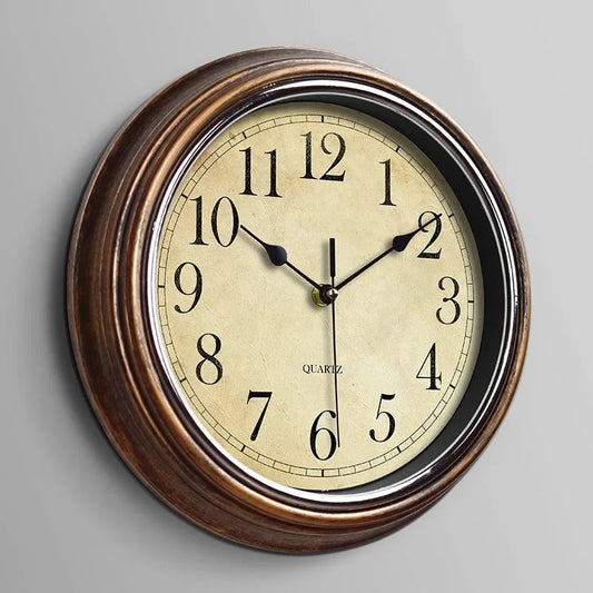 Classic Wooden Wall Clock with Silent Mechanism