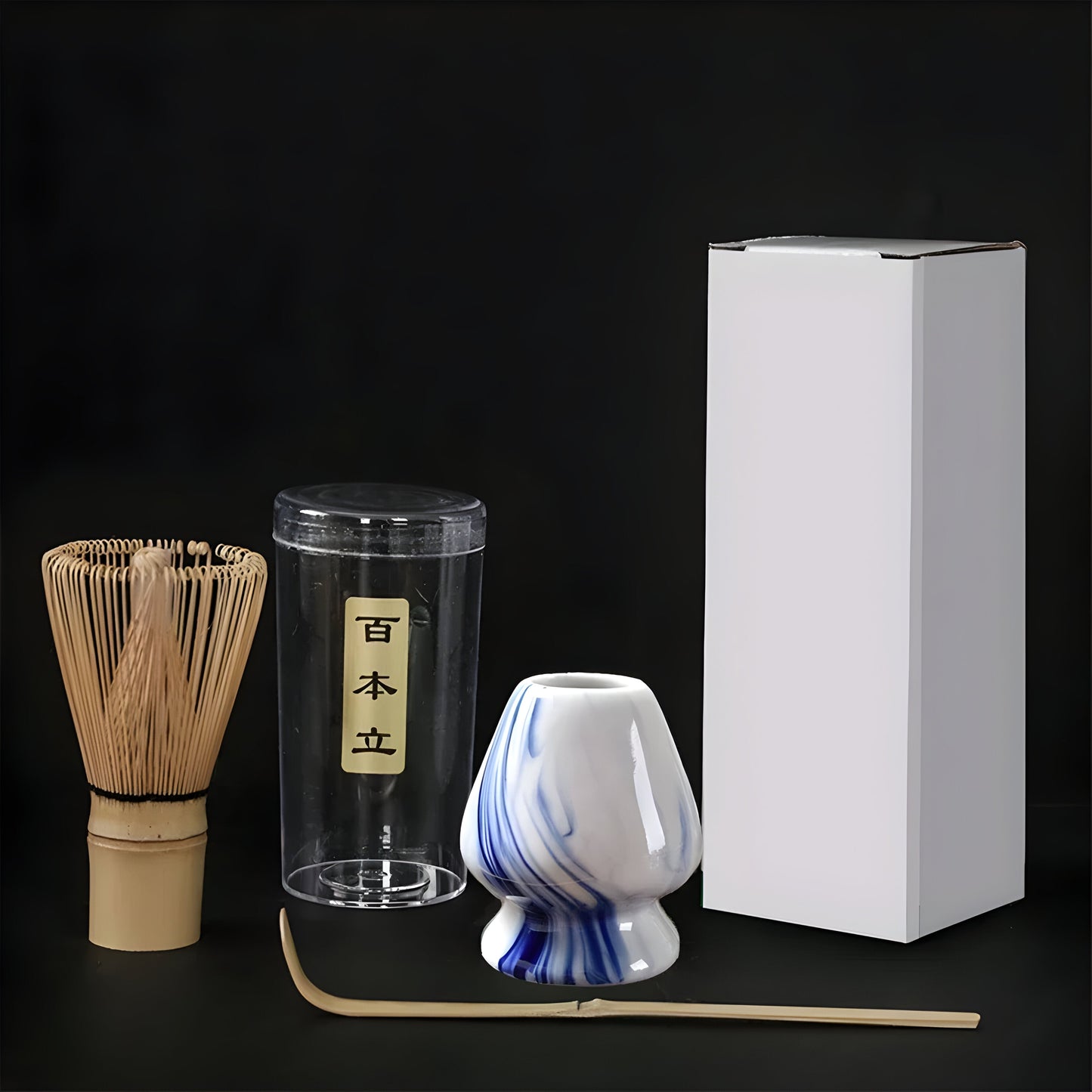 Authentic Japanese Tea Preparation Tools – 3-Piece Bamboo Matcha Whisk Set with Stand and Teaspoons