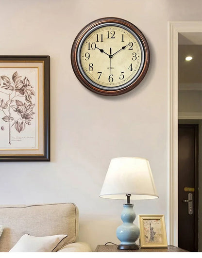 Classic Wooden Wall Clock – Silent Movement Decorative Timepiece