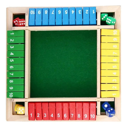 Shut the Box Family Folding Game for 4 Players Set