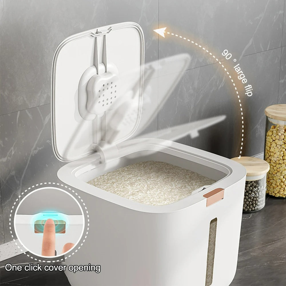 Airtight Storage Container with Measuring Cup for Rice and Grains (5 or 10 kg)