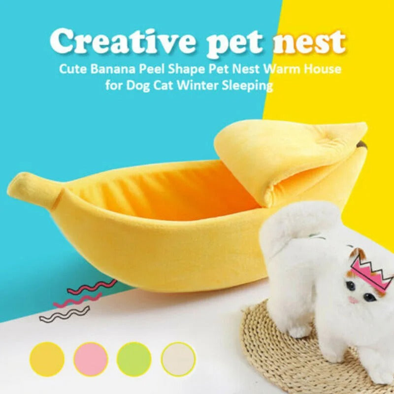 Cozy Cat Bed in Banana Shape