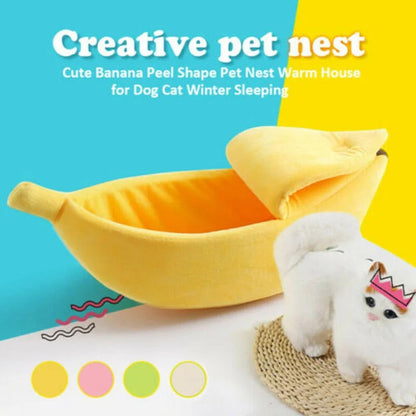 Cozy Cat Bed in Banana Shape