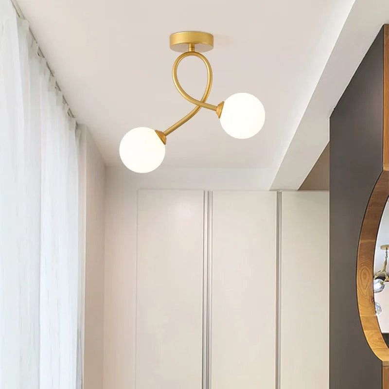 Minimalist Glass Ceiling Fixture – Modern Flush Mount Light