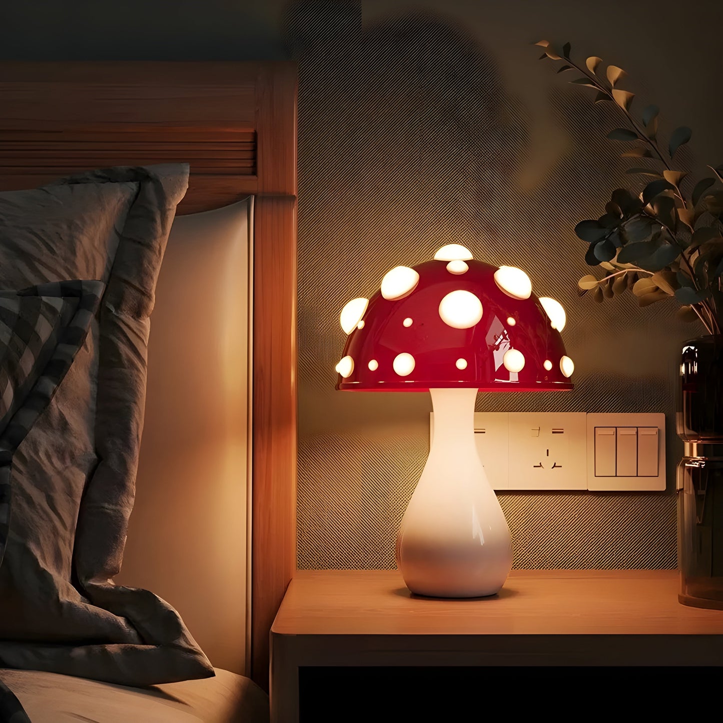LED Wall Light featuring Amanita Mushroom Design