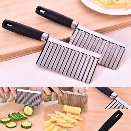 Stainless Steel Wavy Knife for Cutting Vegetables and Fries