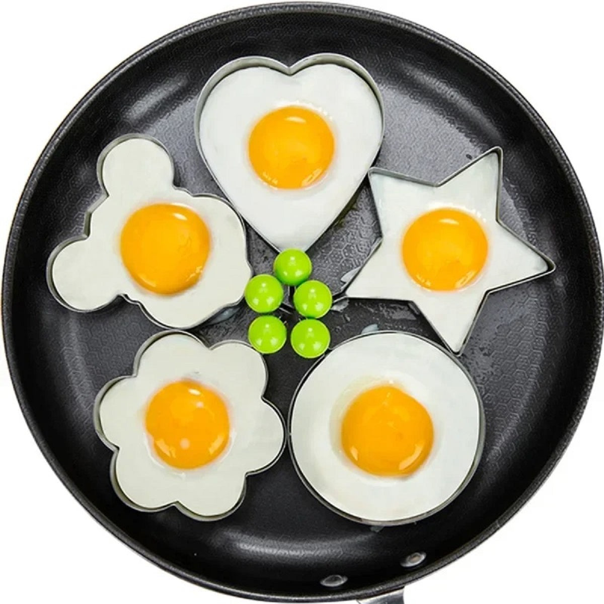 Heart-Shaped Pancake and Fried Egg Mold in Stainless Steel