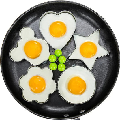 Heart-Shaped Pancake and Fried Egg Mold in Stainless Steel