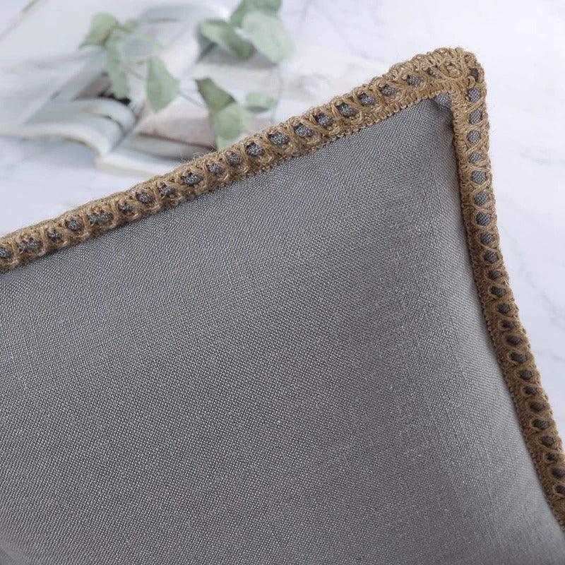 Decorative Pillow Case in Grey and Red for Festive Accents